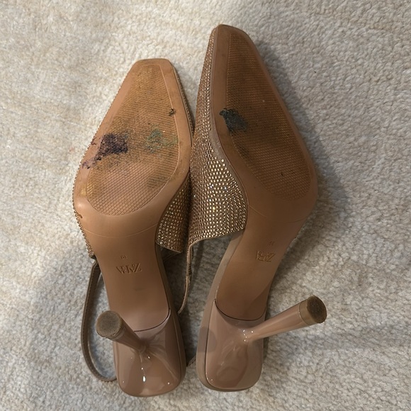 Zara Rhinestone Sparkly Slingback Heels - Picture 3 of 3